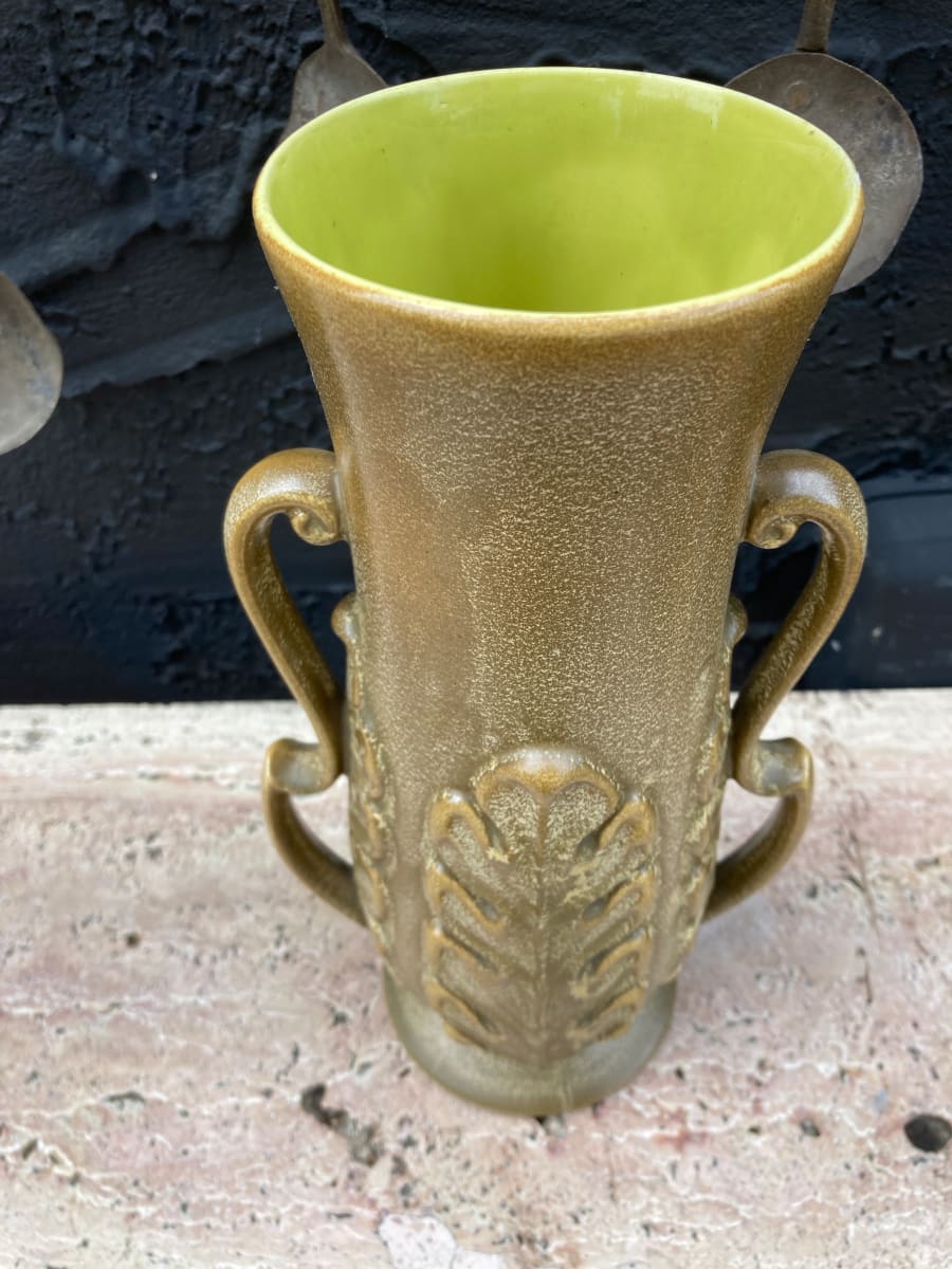 Tall Red Wing art pottery vase, Image 2.