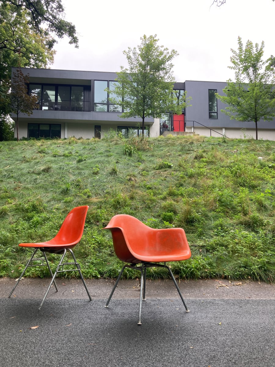 Orange Herman Miller side chair 