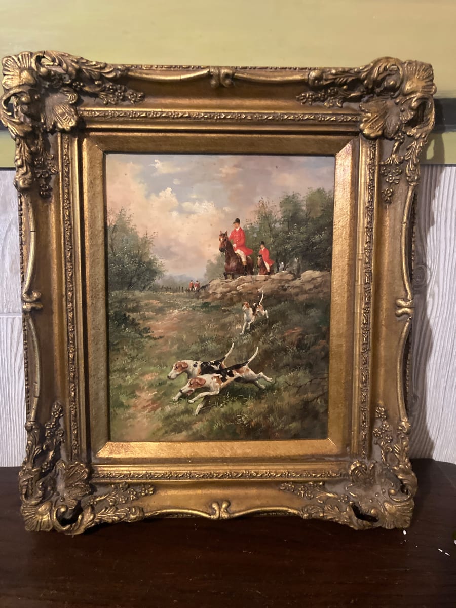 Fox hunt English style painting 