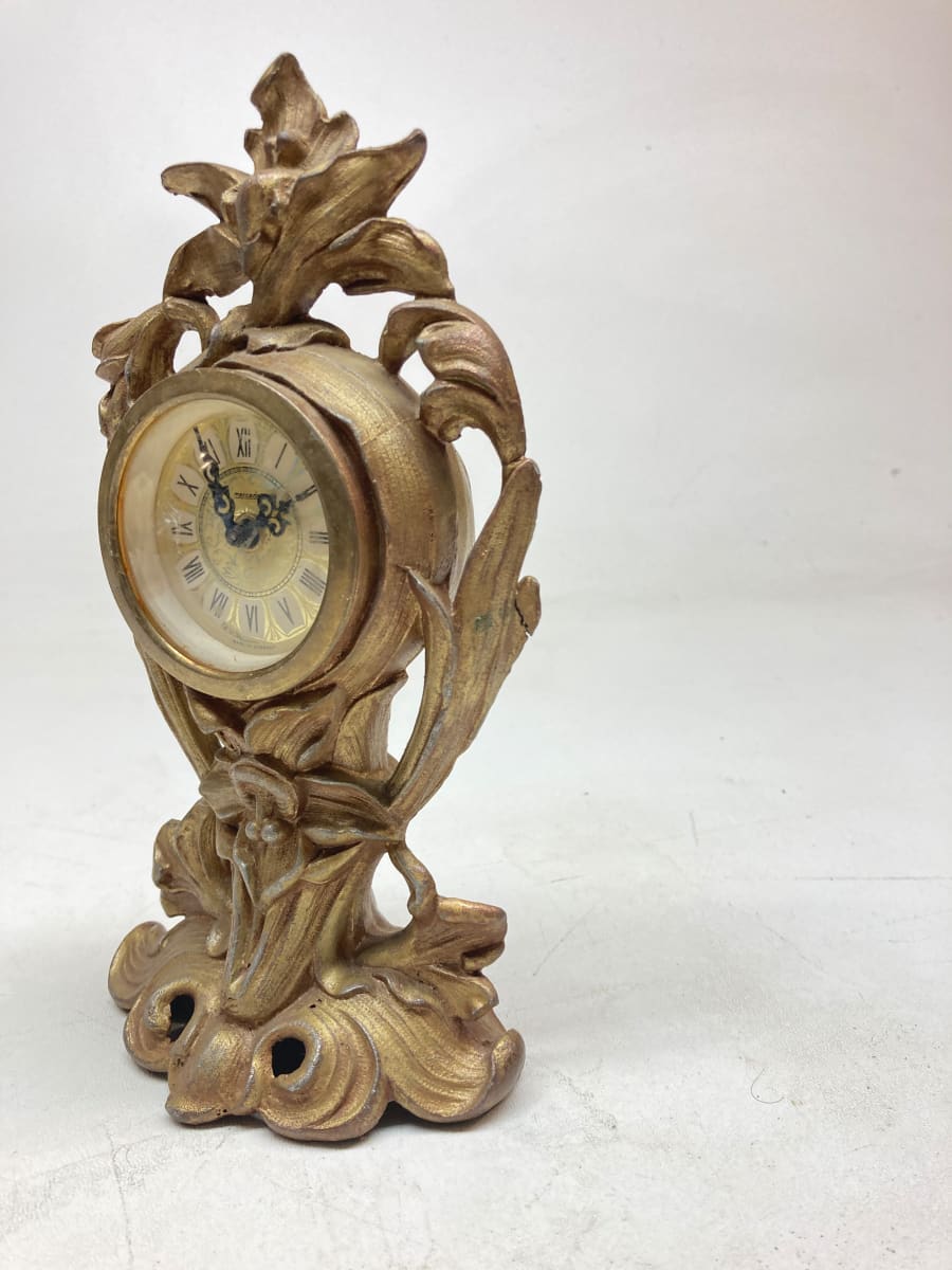 metal art nouveau figural clock 