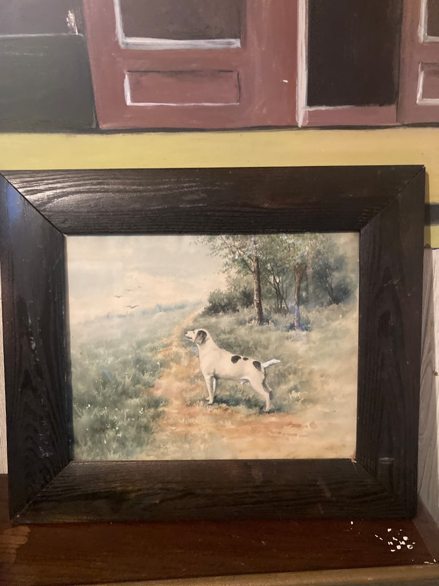 watercolor of a hunting dog 