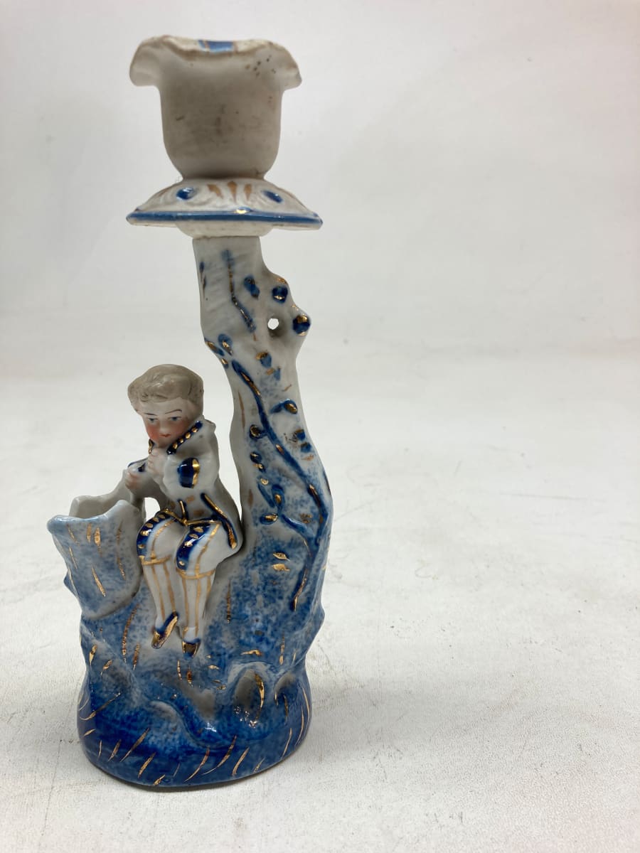 Porcelain blue and white candle stick 