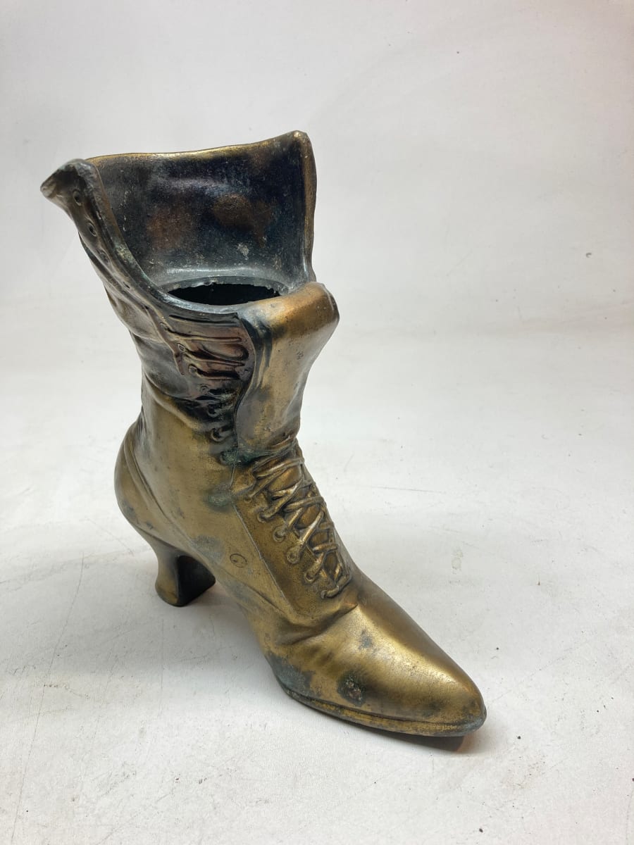 large cast iron victorian boot planter 