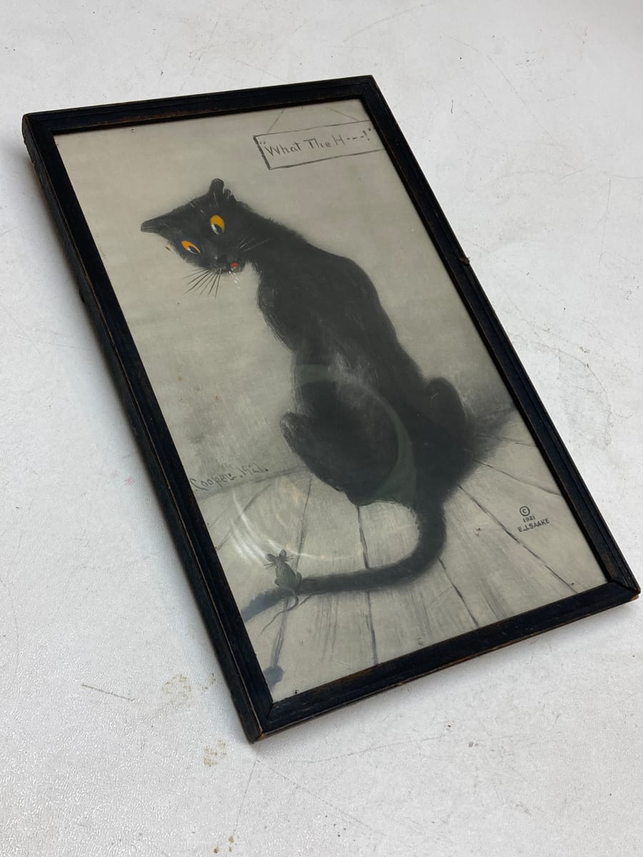 vintage cat lithograph 