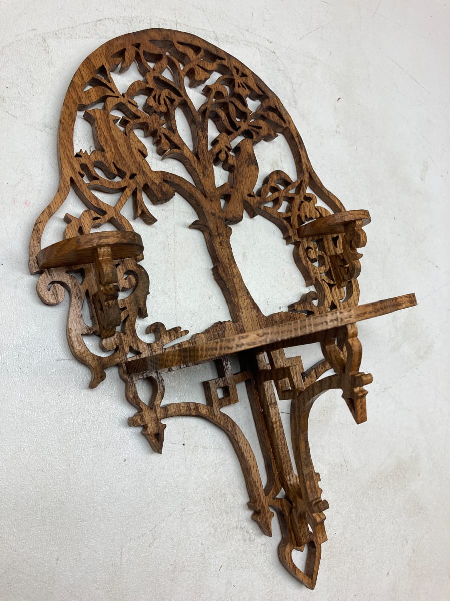 carved wooden shelf, Image 4.