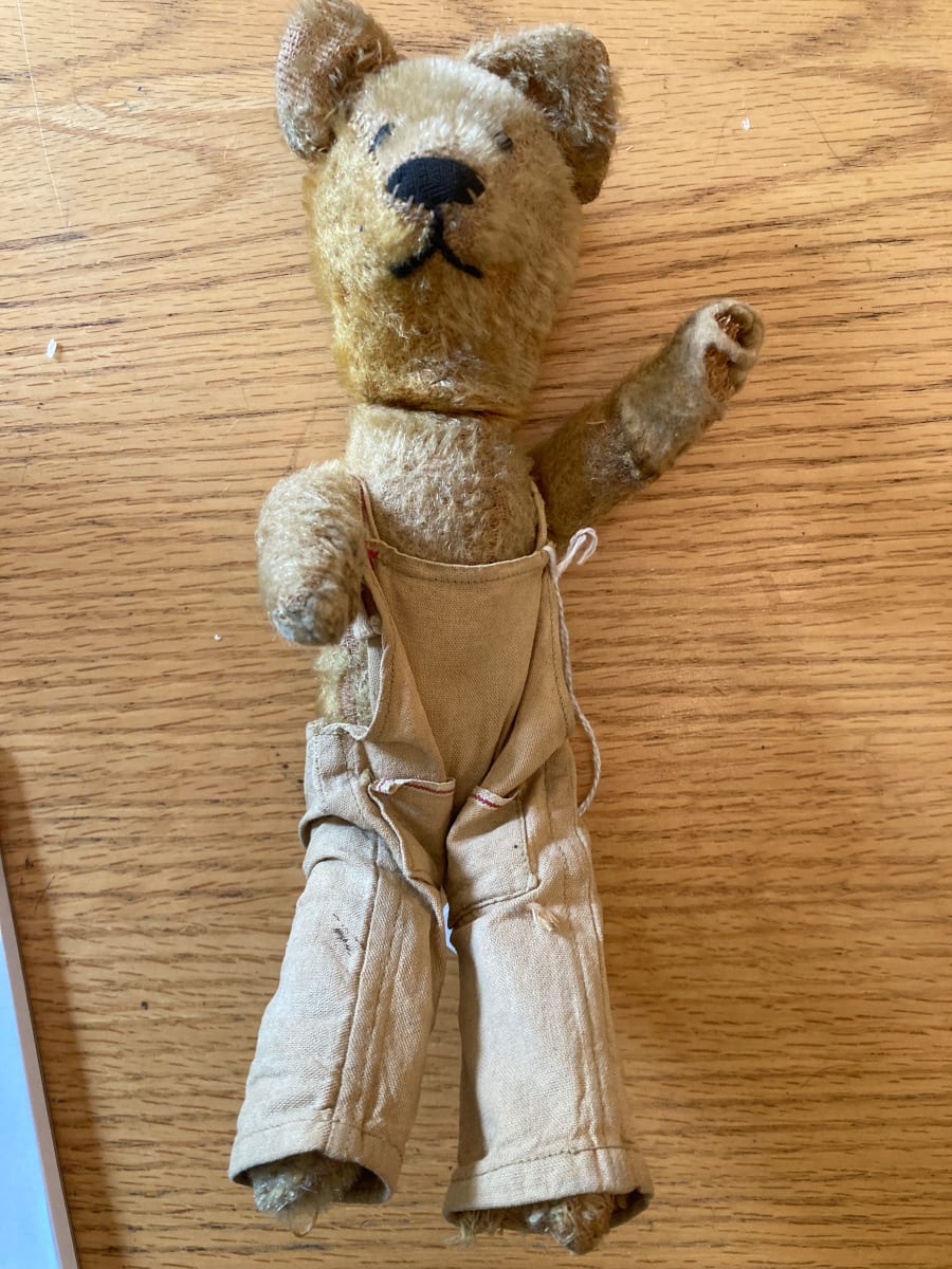 Steiff teddy bear with suspenders 