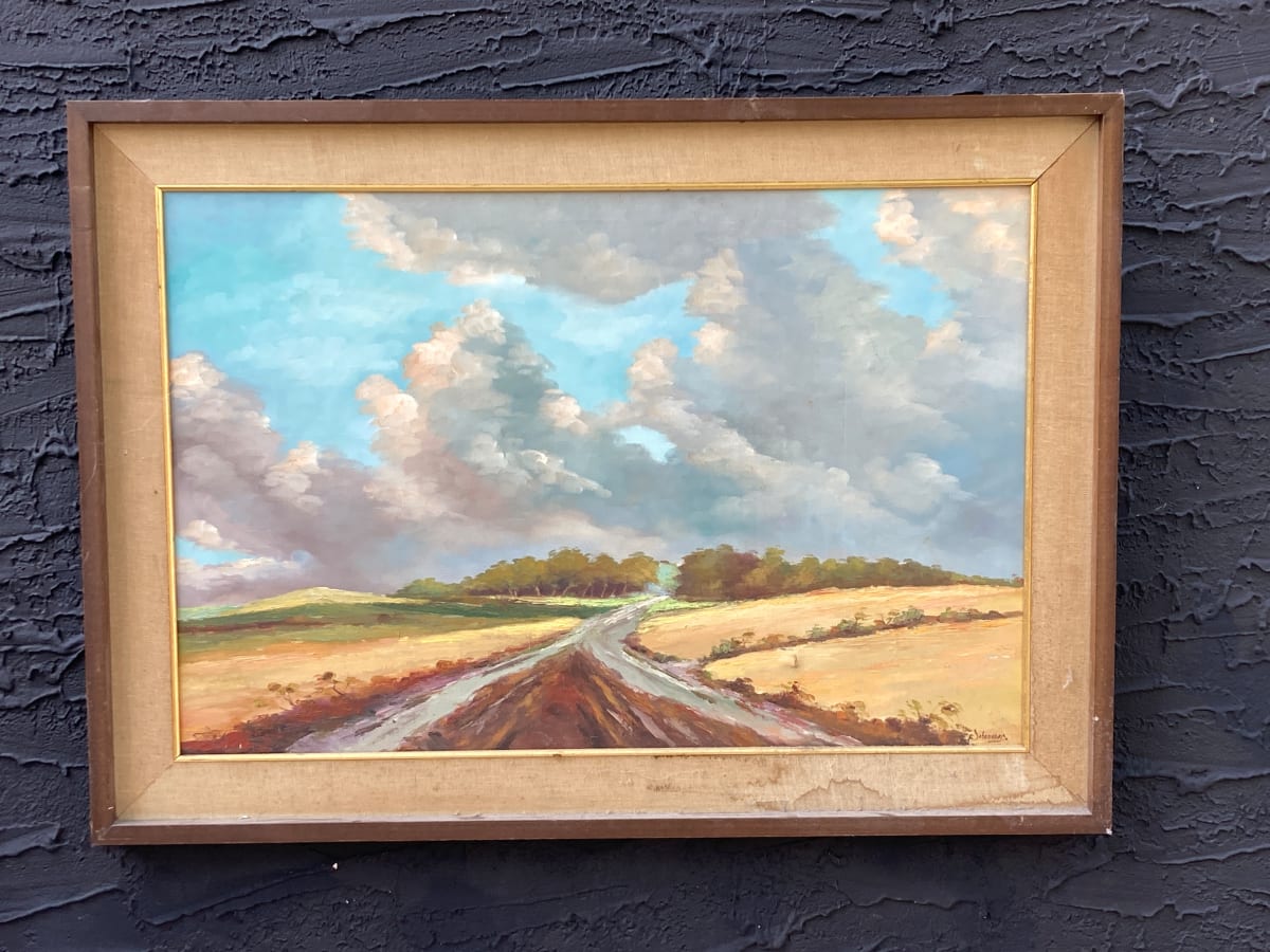 Framed landscape painting on canvas 