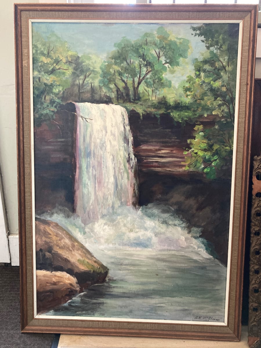 Large painting of Minnehaha falls 