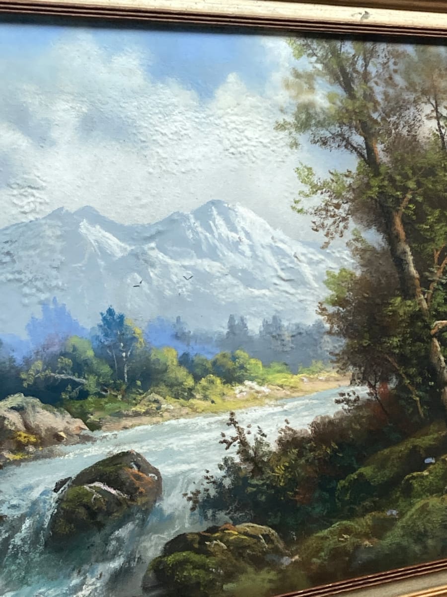 Original mountain pastel scene by Adolph Schepansky, Image 1.