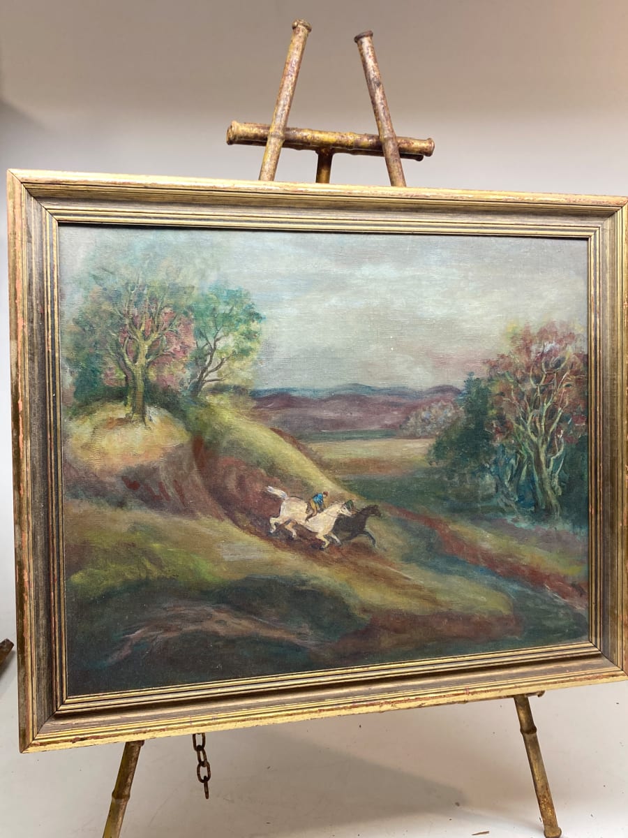 framed painting of horse and landscape 