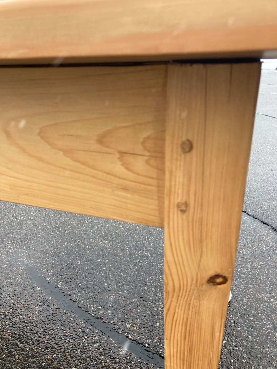 6 foot long pine German harvest table 