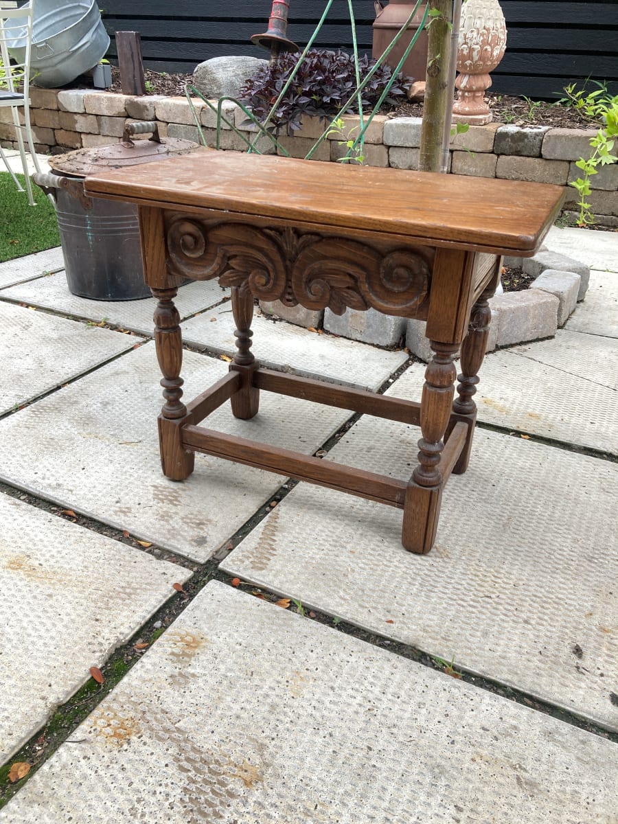 Imperial oak ranch style side table 