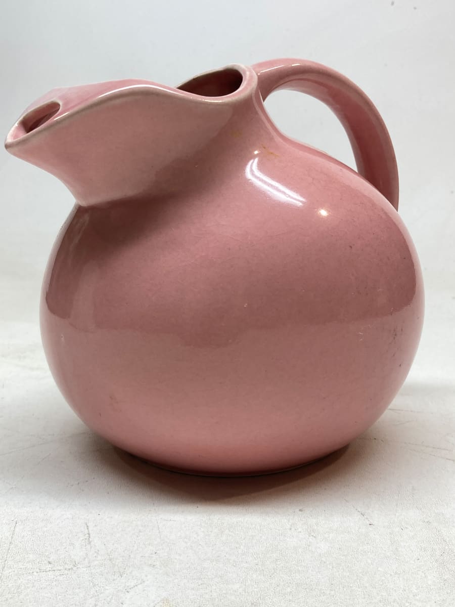 Pink 1 gallon pottery ball pitcher 