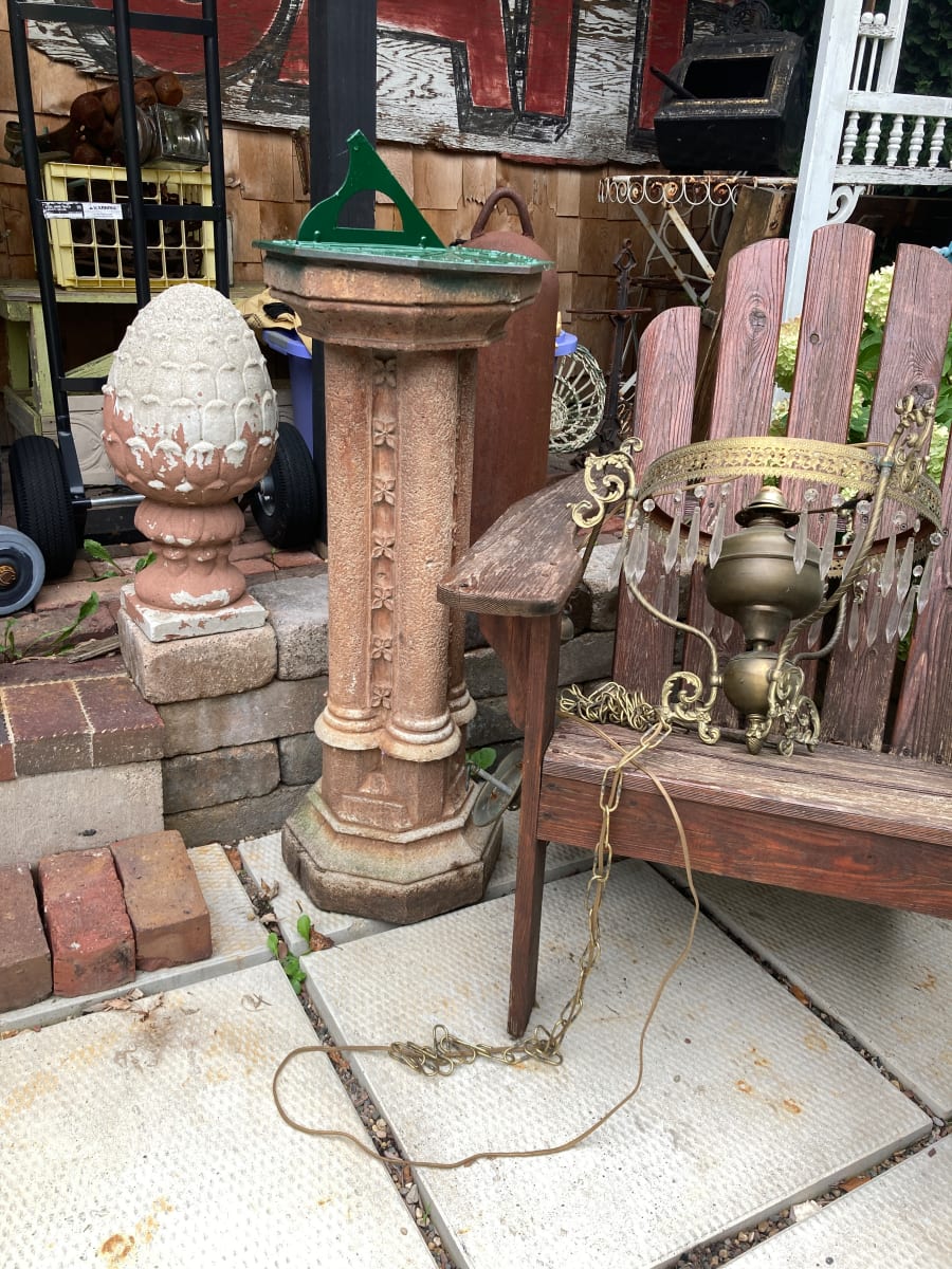 Cement pedestal and sundial 