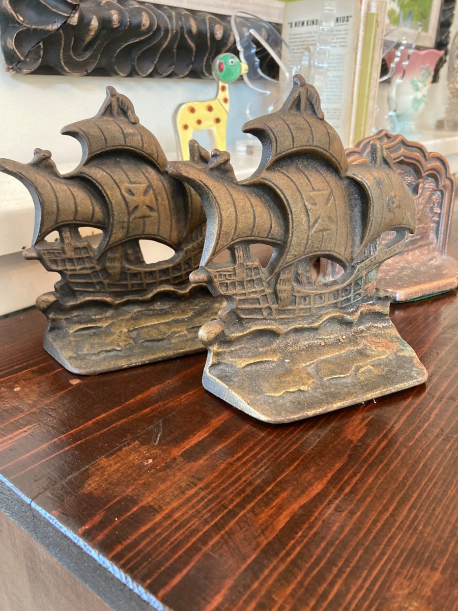 iron ship bookends 