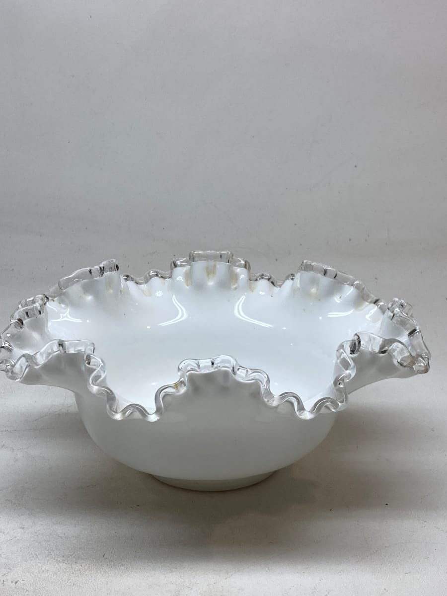 White Fenton Silvercrest bowl 