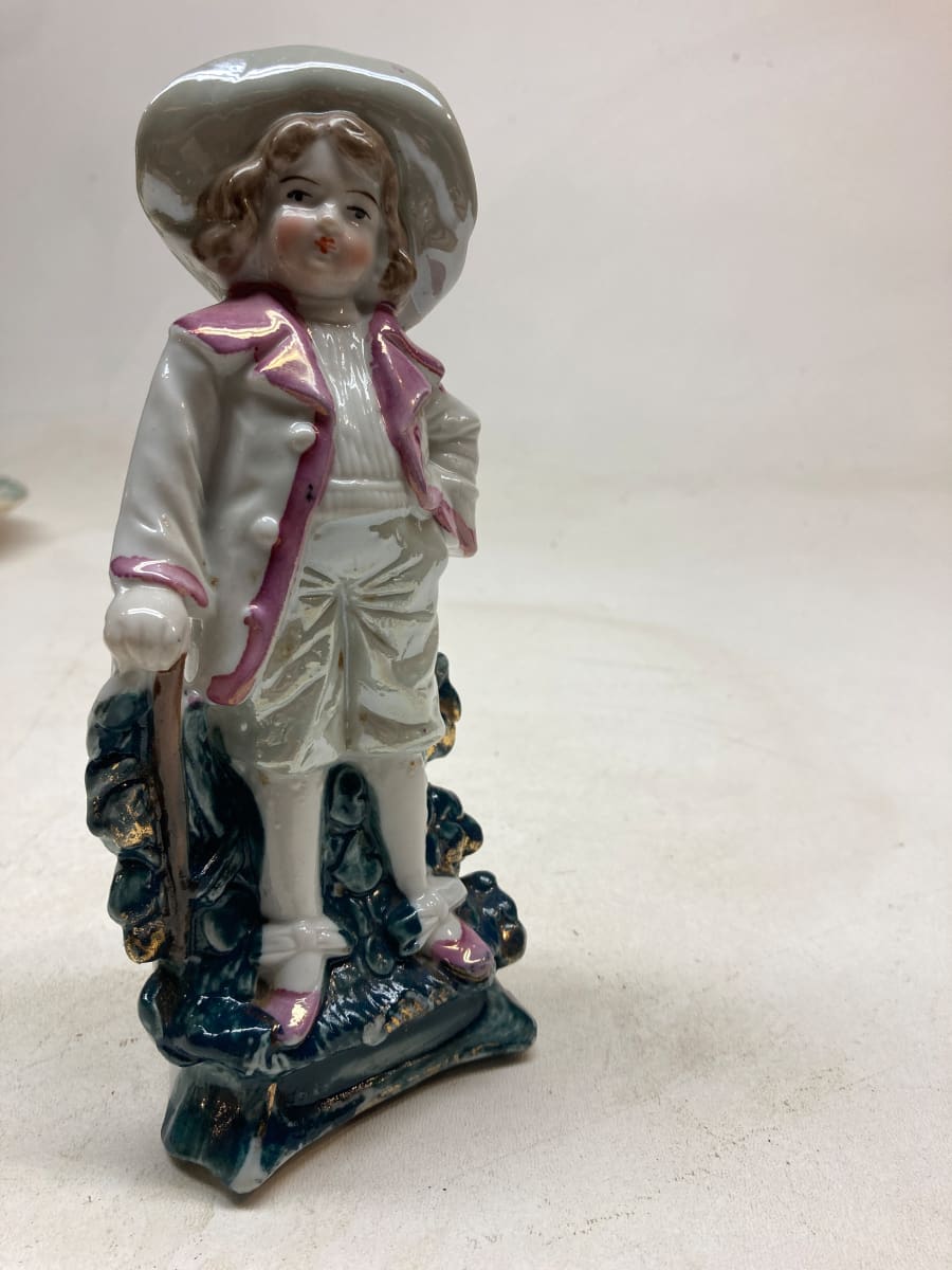 hand painted Victorian  boy figural 