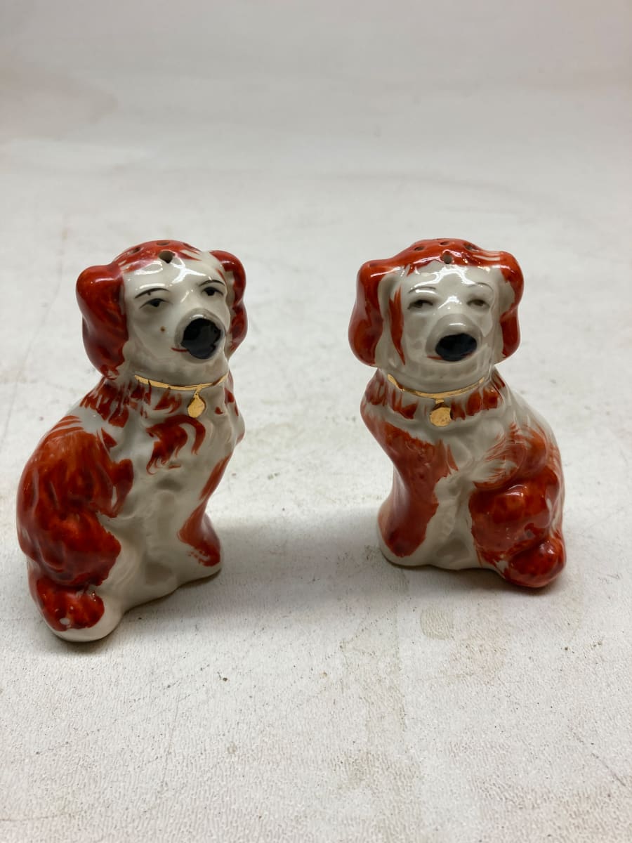 Staffordshire salt and pepper set 