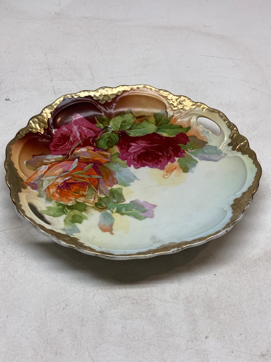 Hand painted cookie plate, Image 2.