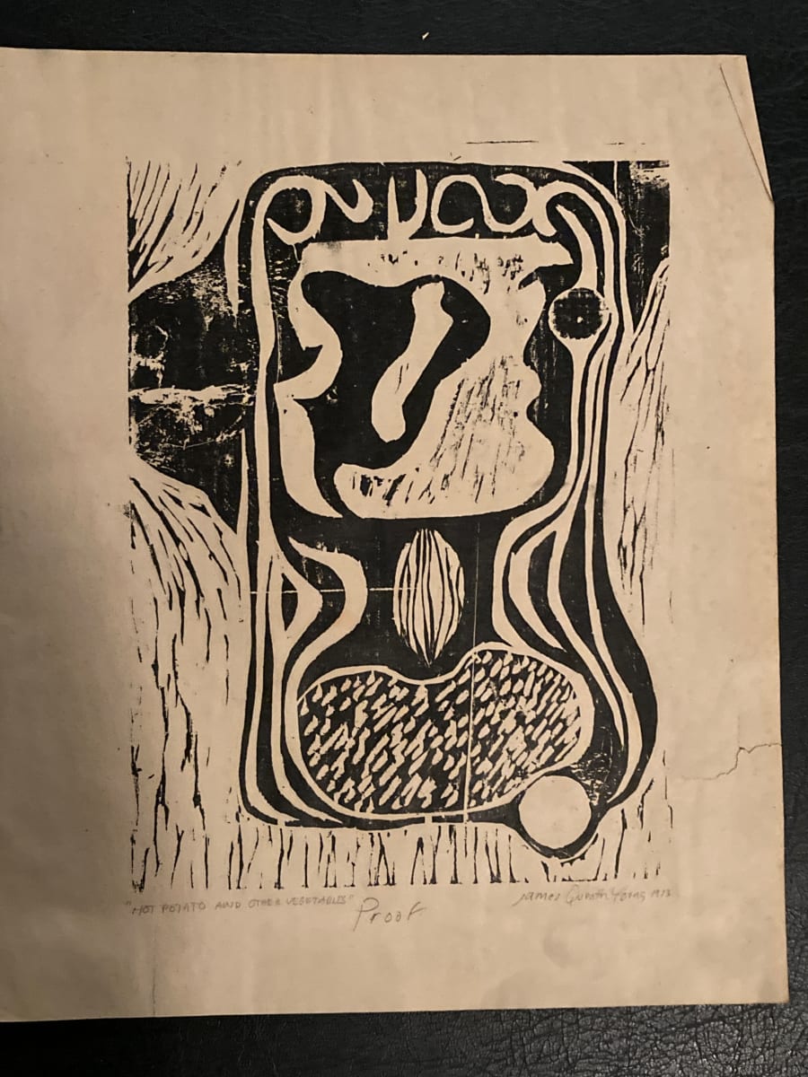 "Hot Potato" woodblock by James Quentin Young Proof 