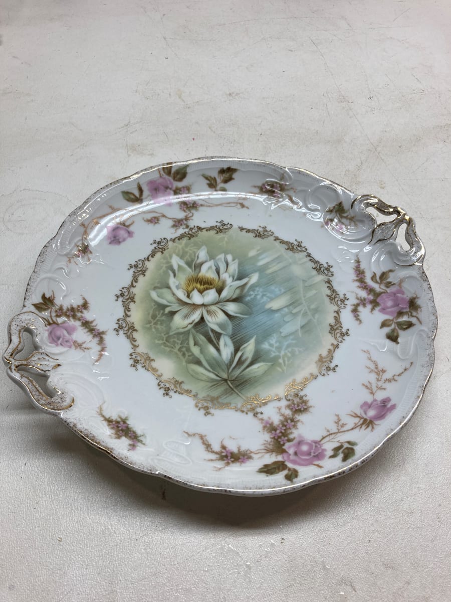 hand decorated porcelain cookie plate, Image 4.