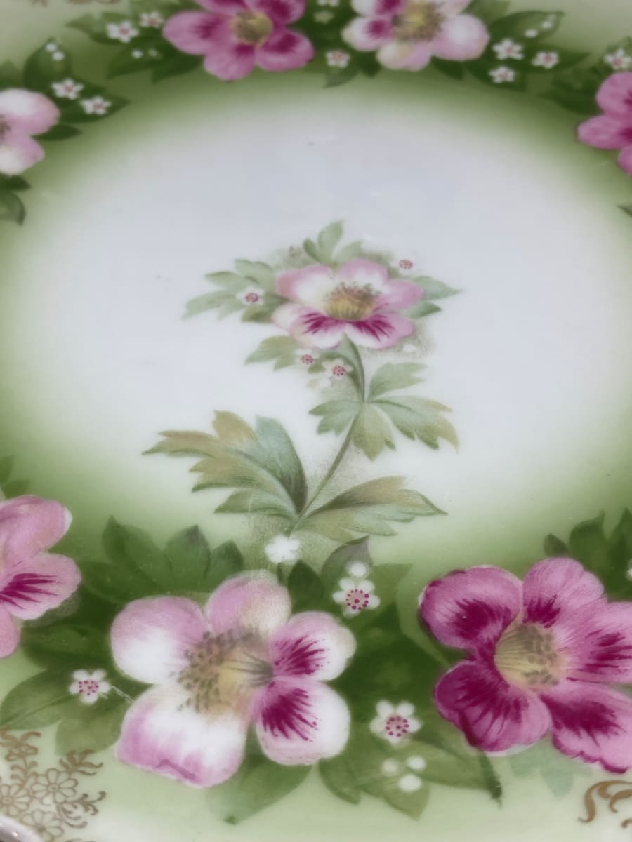 hand decorated porcelain cookie plate 