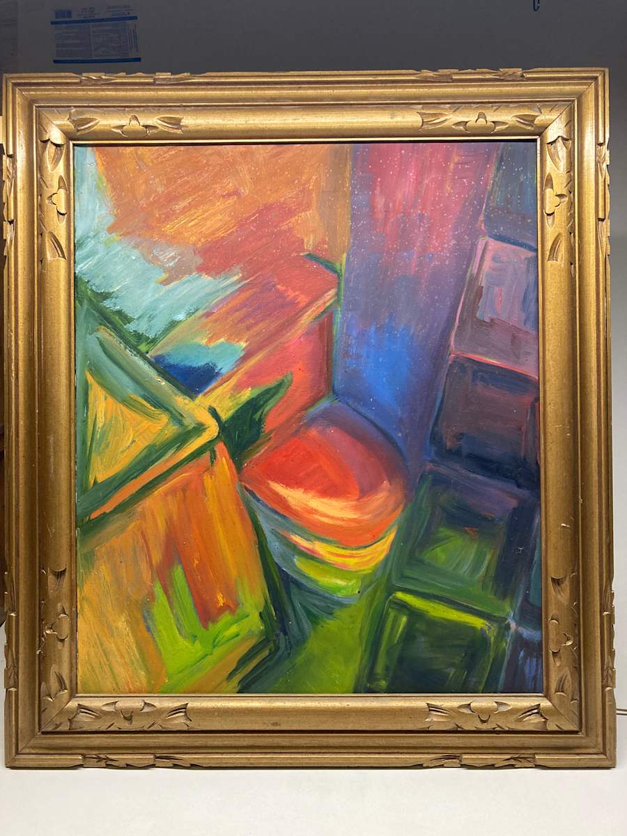 Framed original abstract oil on board, Image 3.