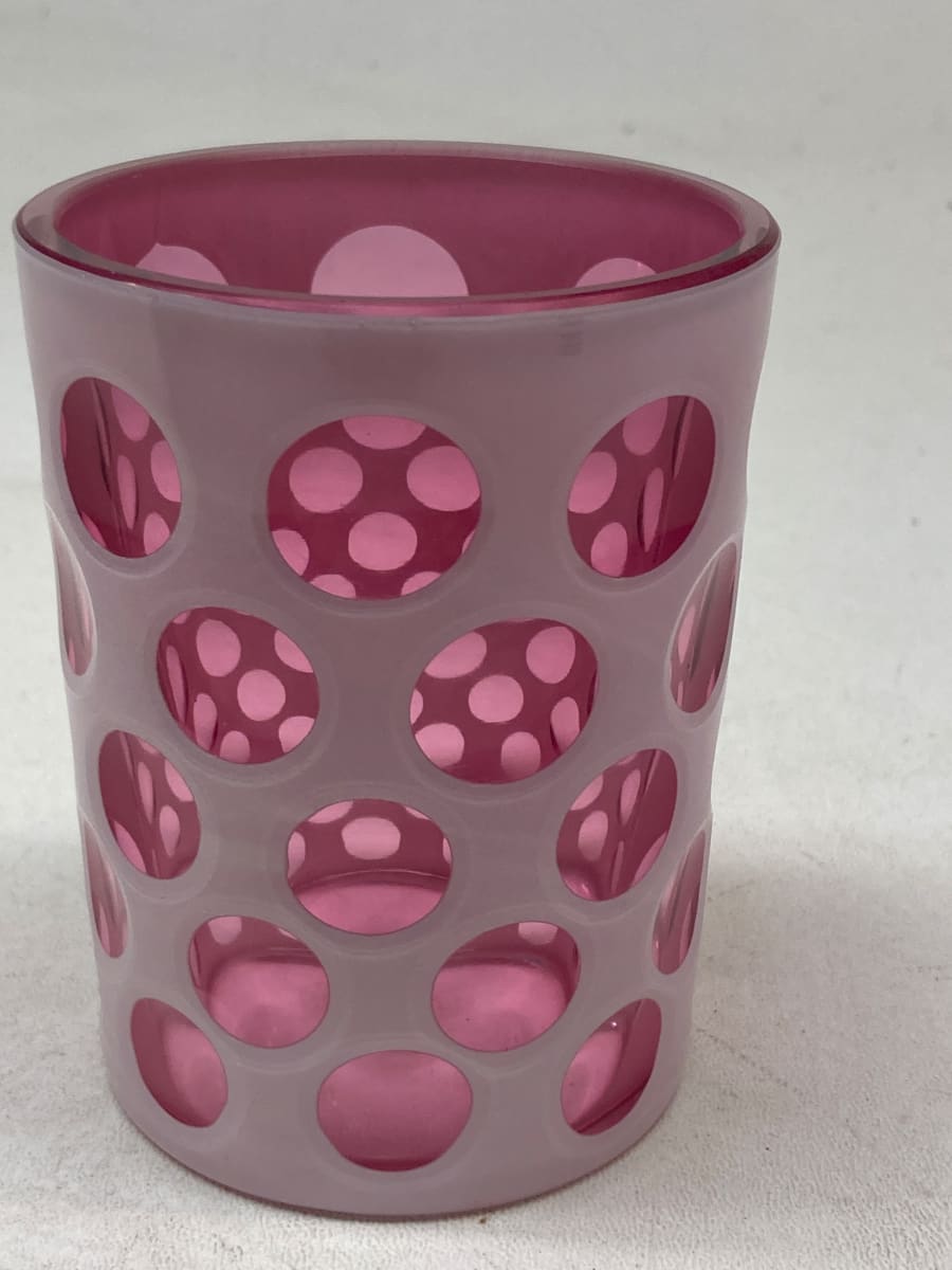 turn of the century pink and white rare FENTON water glass 