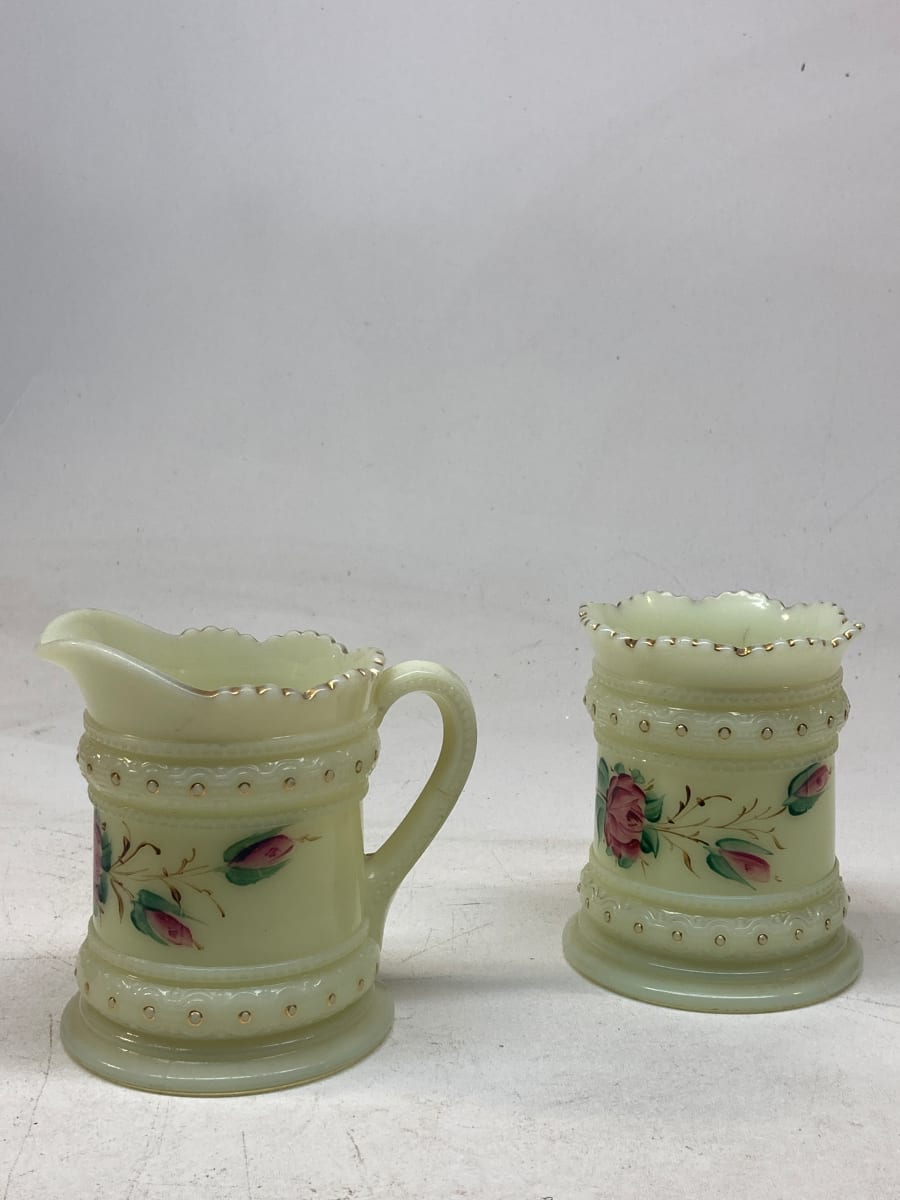 pair of custard creamer and sugar 