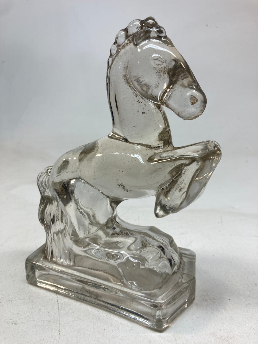 pressed glass horse bookend 