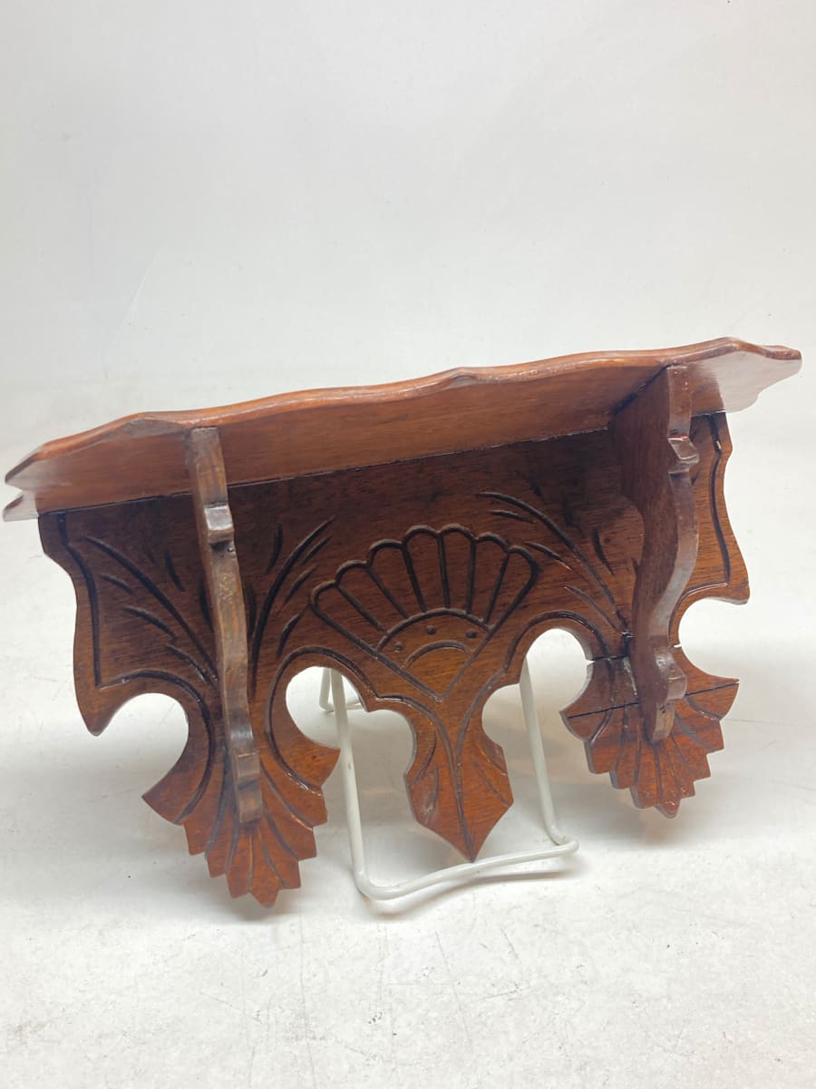 carved walnut victorian shelf, Image 2.