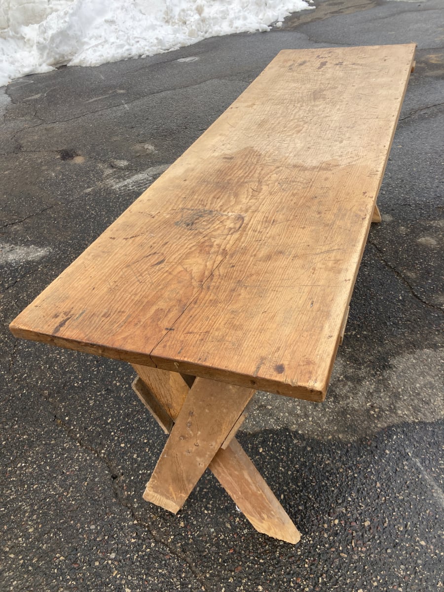 Shucking table primitive pine 