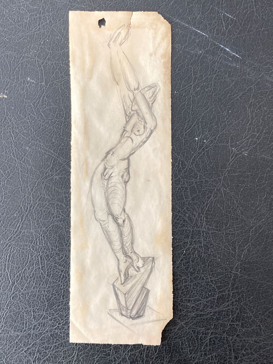 Original drawing of a standing nude 