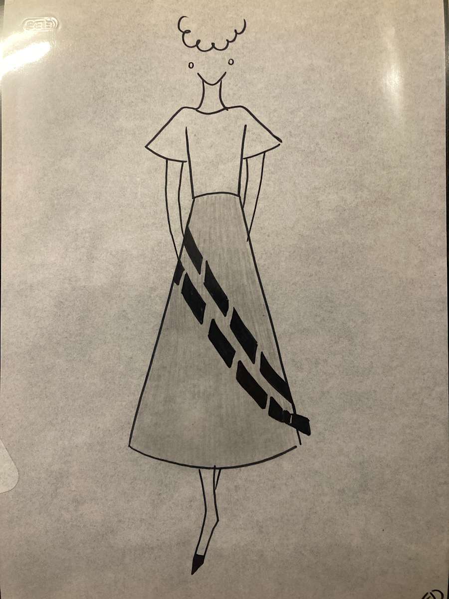 Original ink fashion drawing 