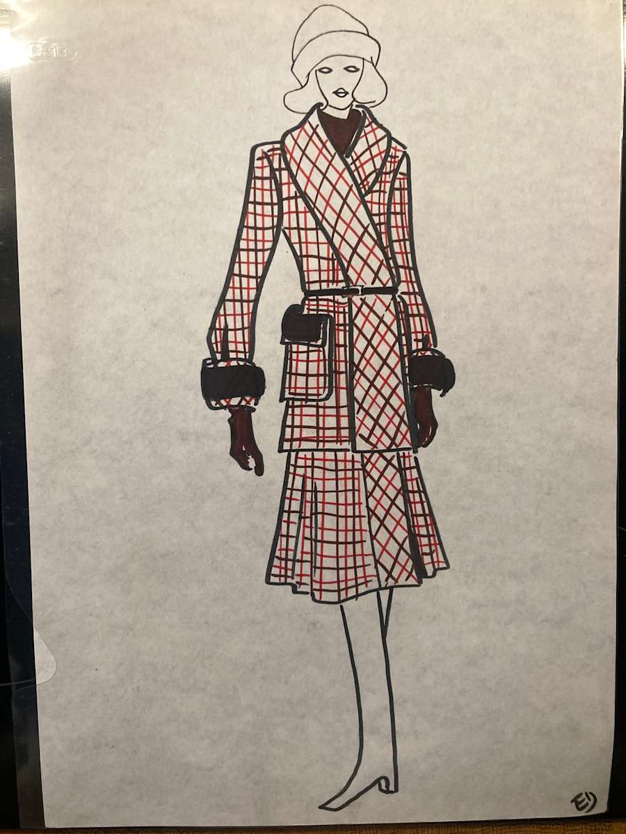 Original ink fashion drawing 