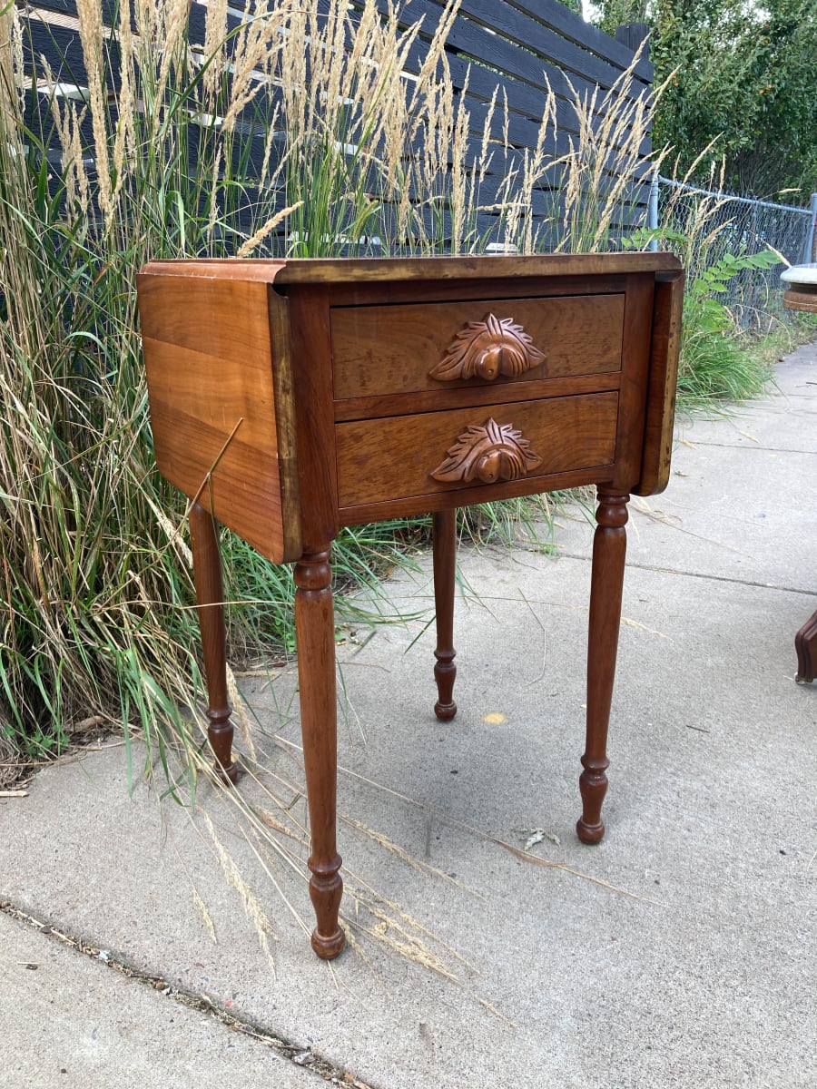 2 drawer drop leaf Side table 