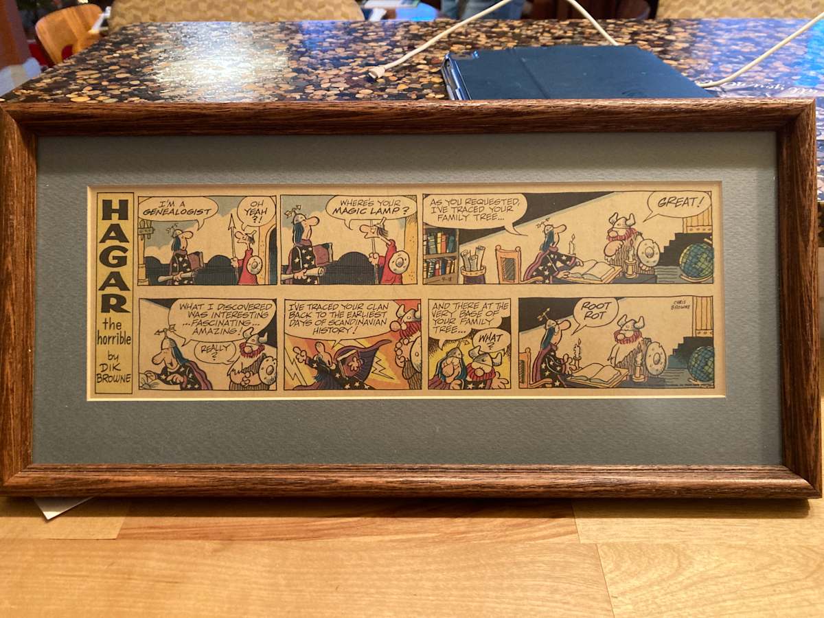 Framed Haegar comic, Image 1.