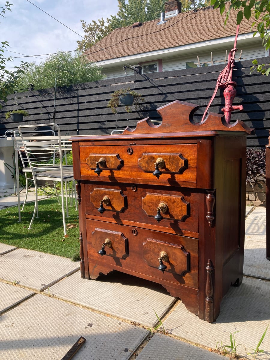 Renaissance revival walnut commode 