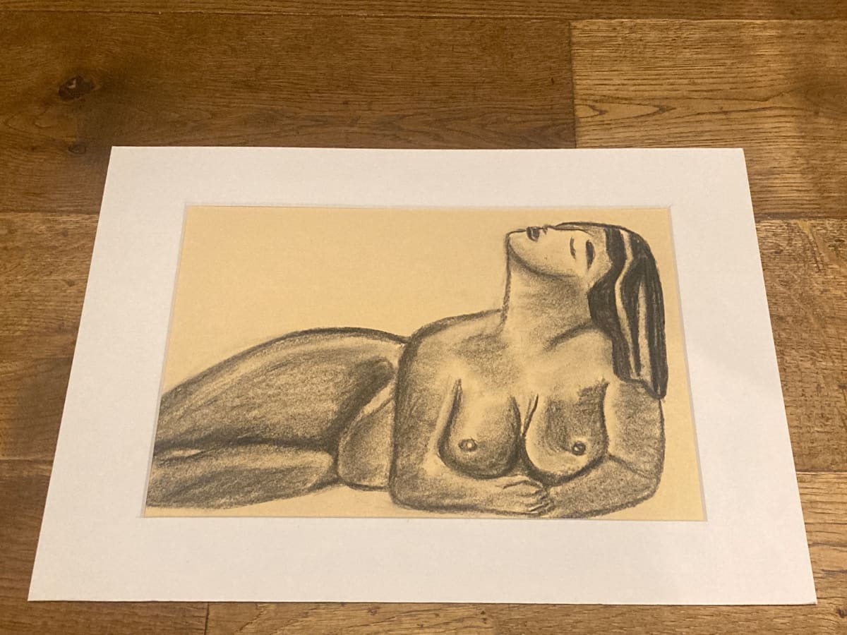 Original charcoal of nude woman 