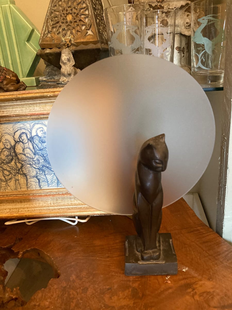 Art Deco cat lamp 