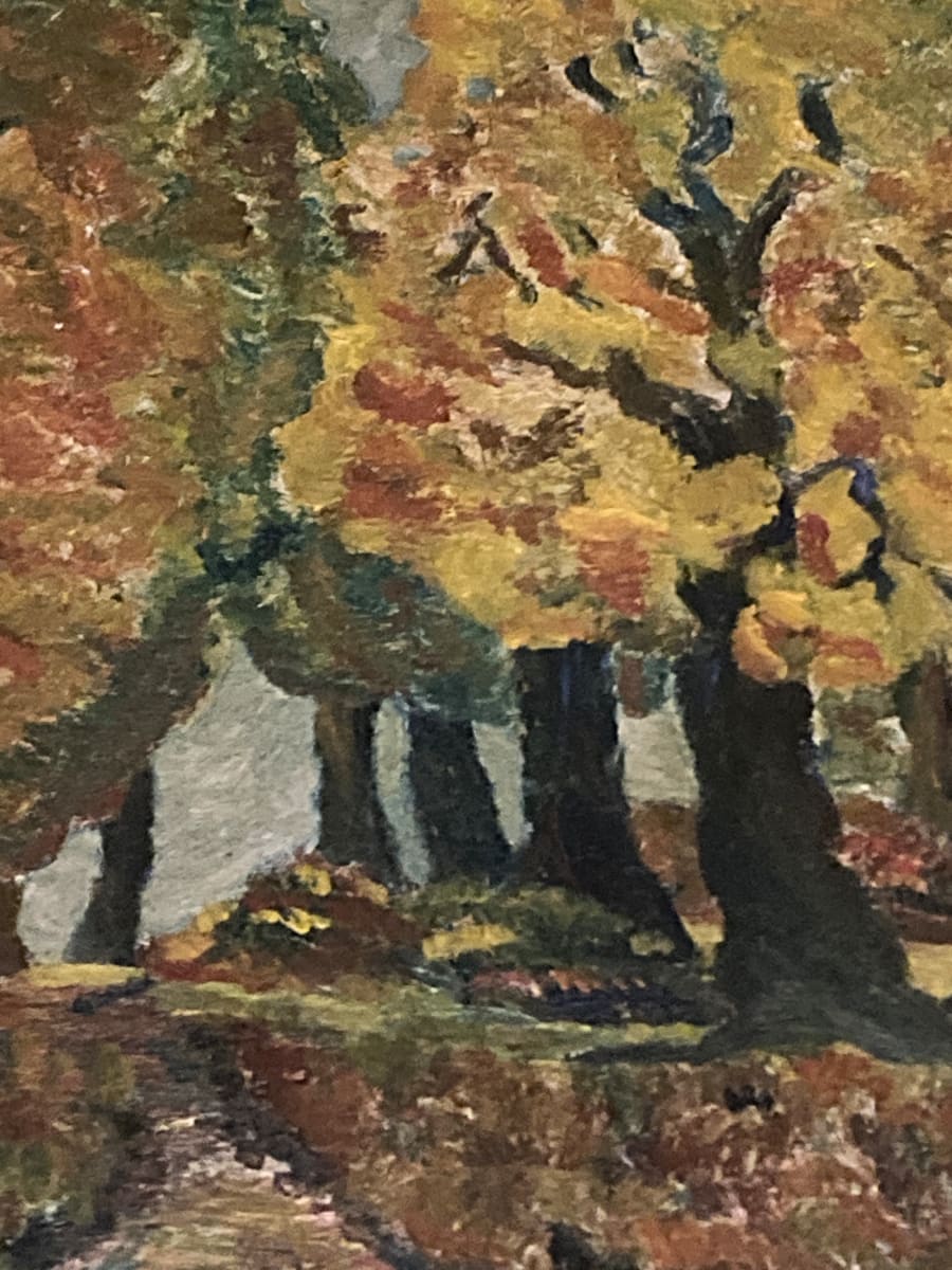 Original painting of trees on board 