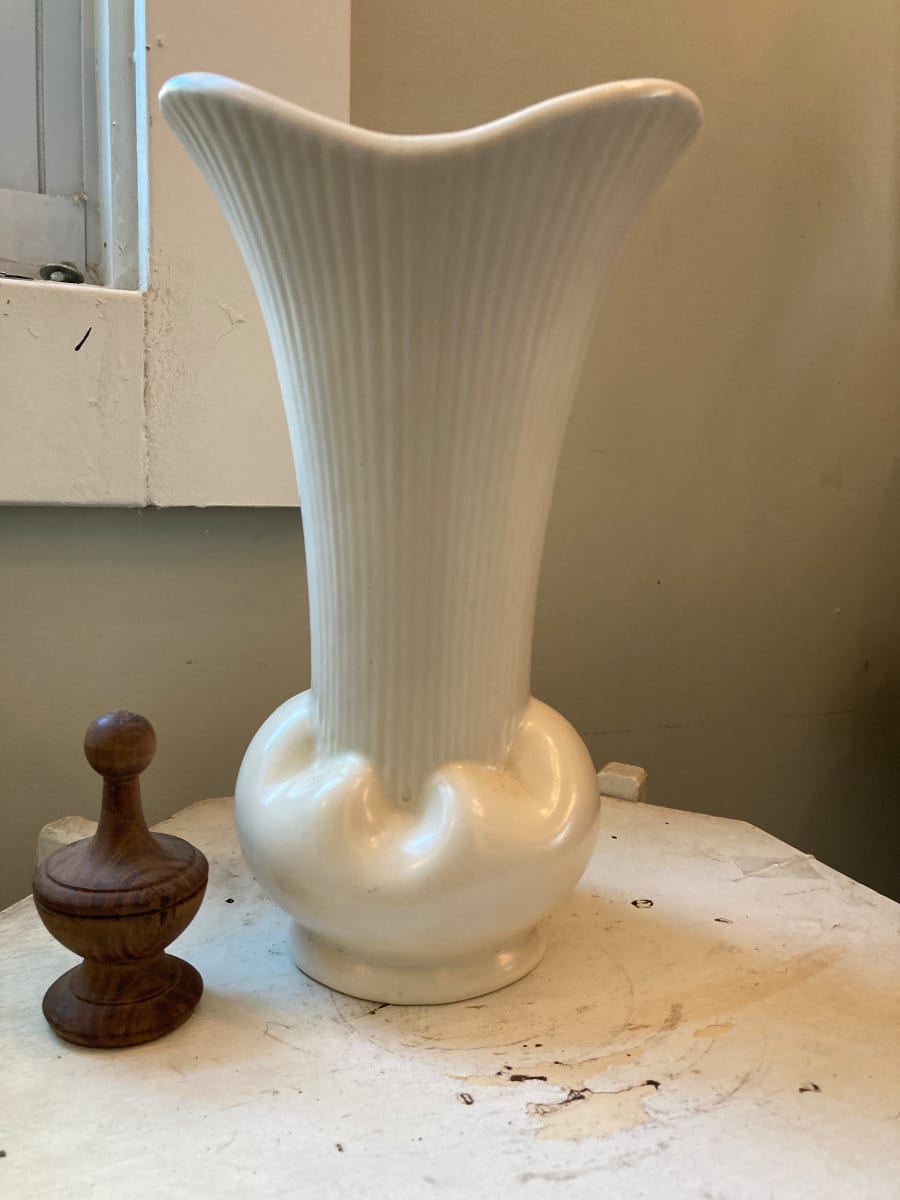 White Hanger art pottery vase 