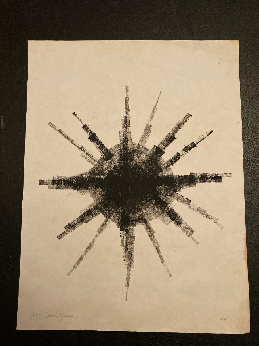 Original sun Lino cut by James Quentin Young, Image 2.