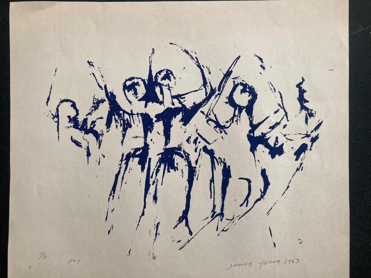 Abstract figural lithograph by James Quentin Young, Image 1.