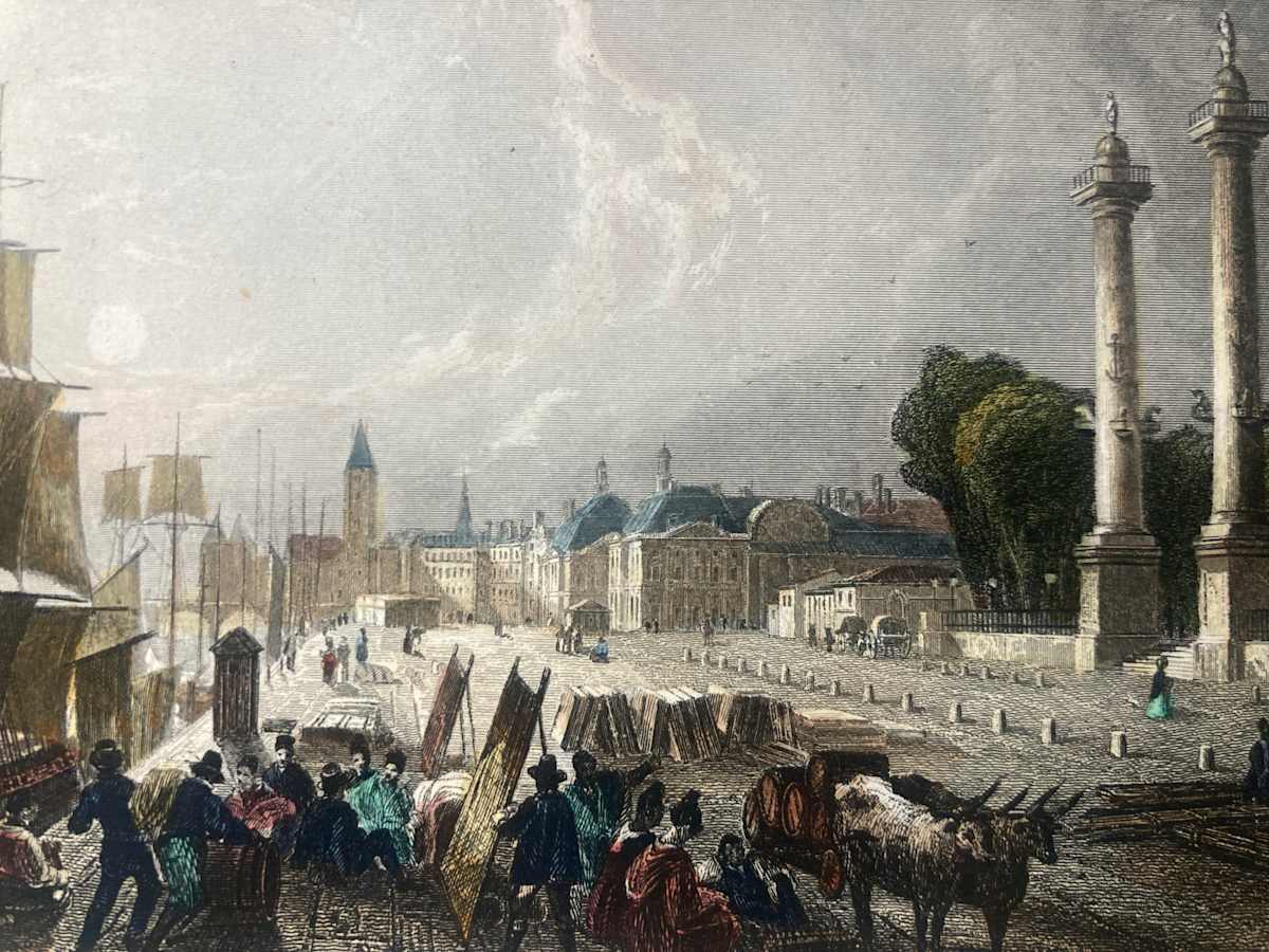 Hand colored engraving circa 1860's ~ Bordeaux 