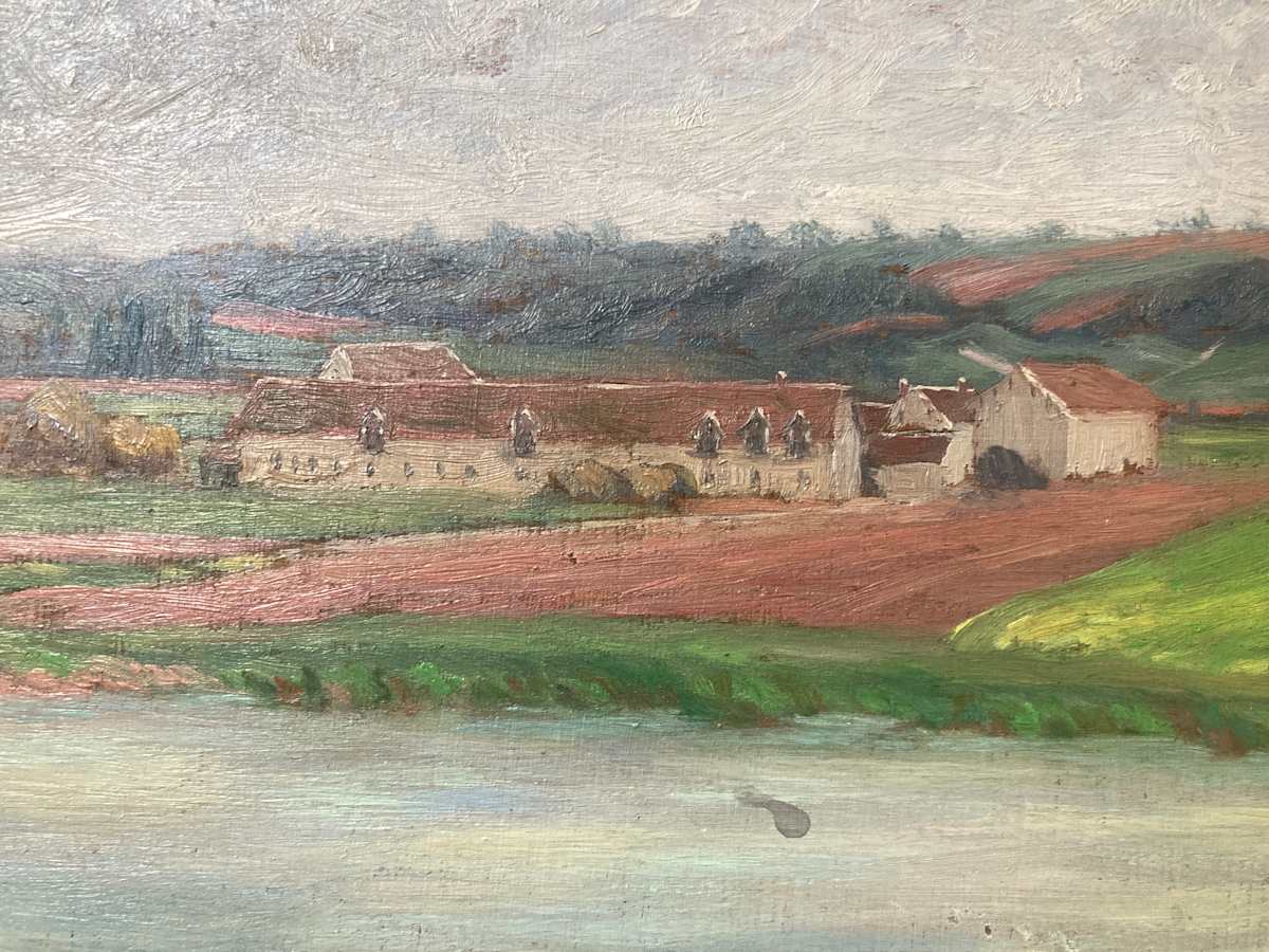 Original painting on wood of French landscape ~ Dubos 
