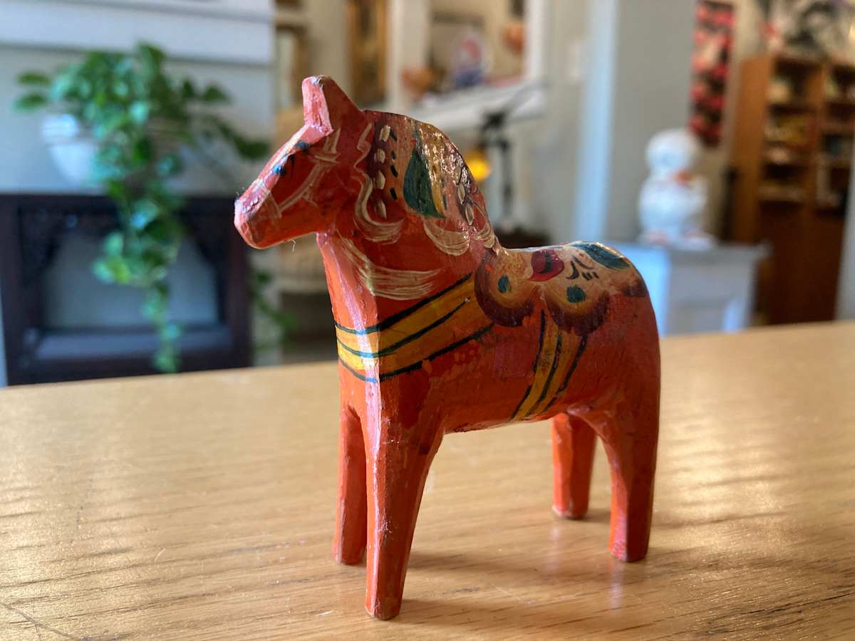 Orange Dala horse (small) 