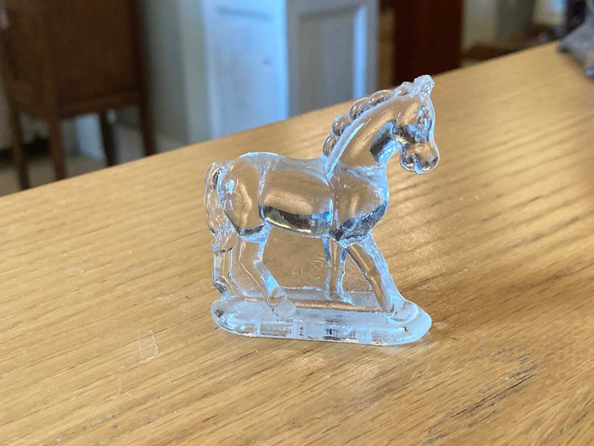 vintage glass horse 