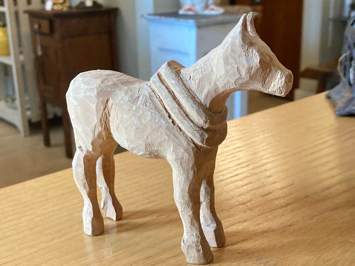 Hand carved horse figure 