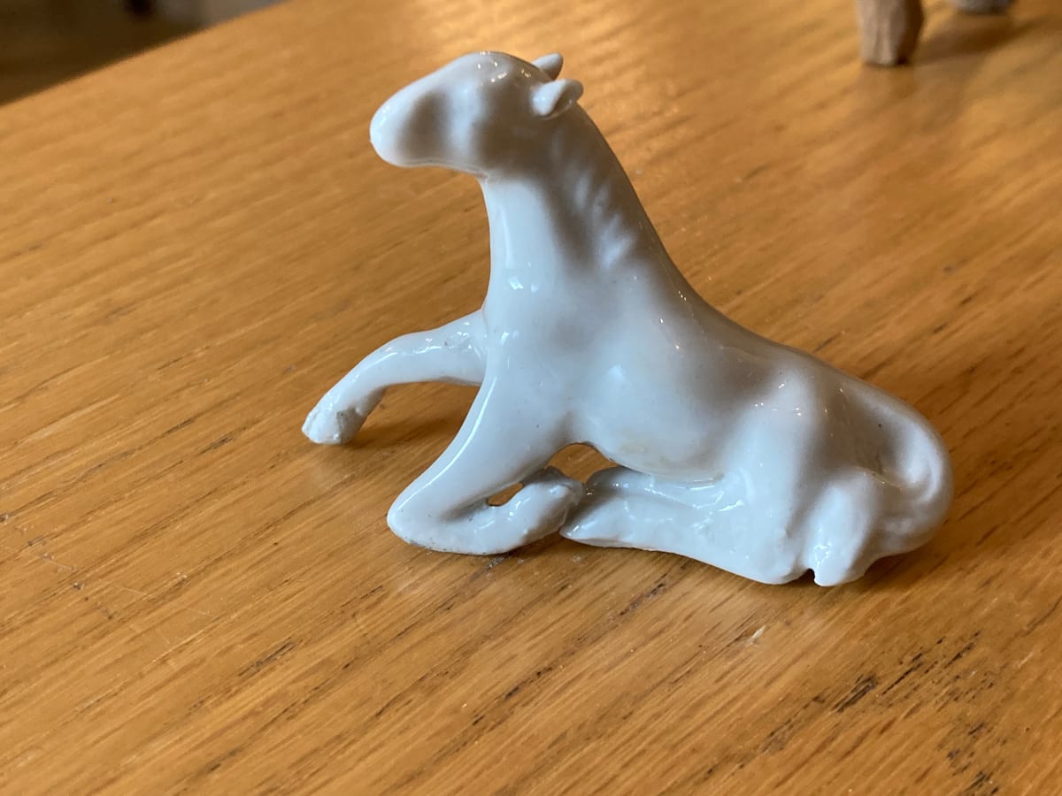 small white porcelain horse figure, Image 2.